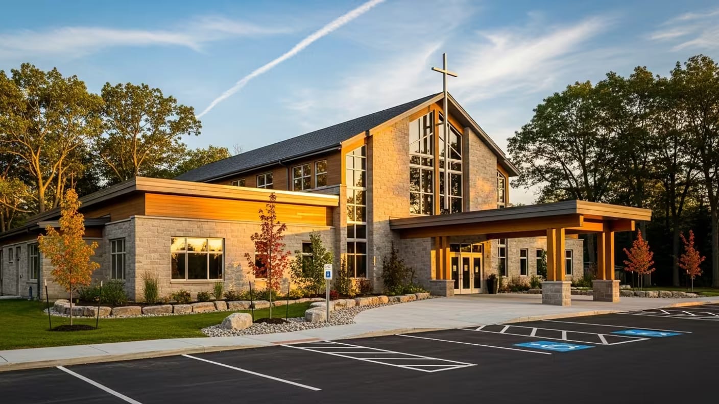 Church construction project by Mighton Construction