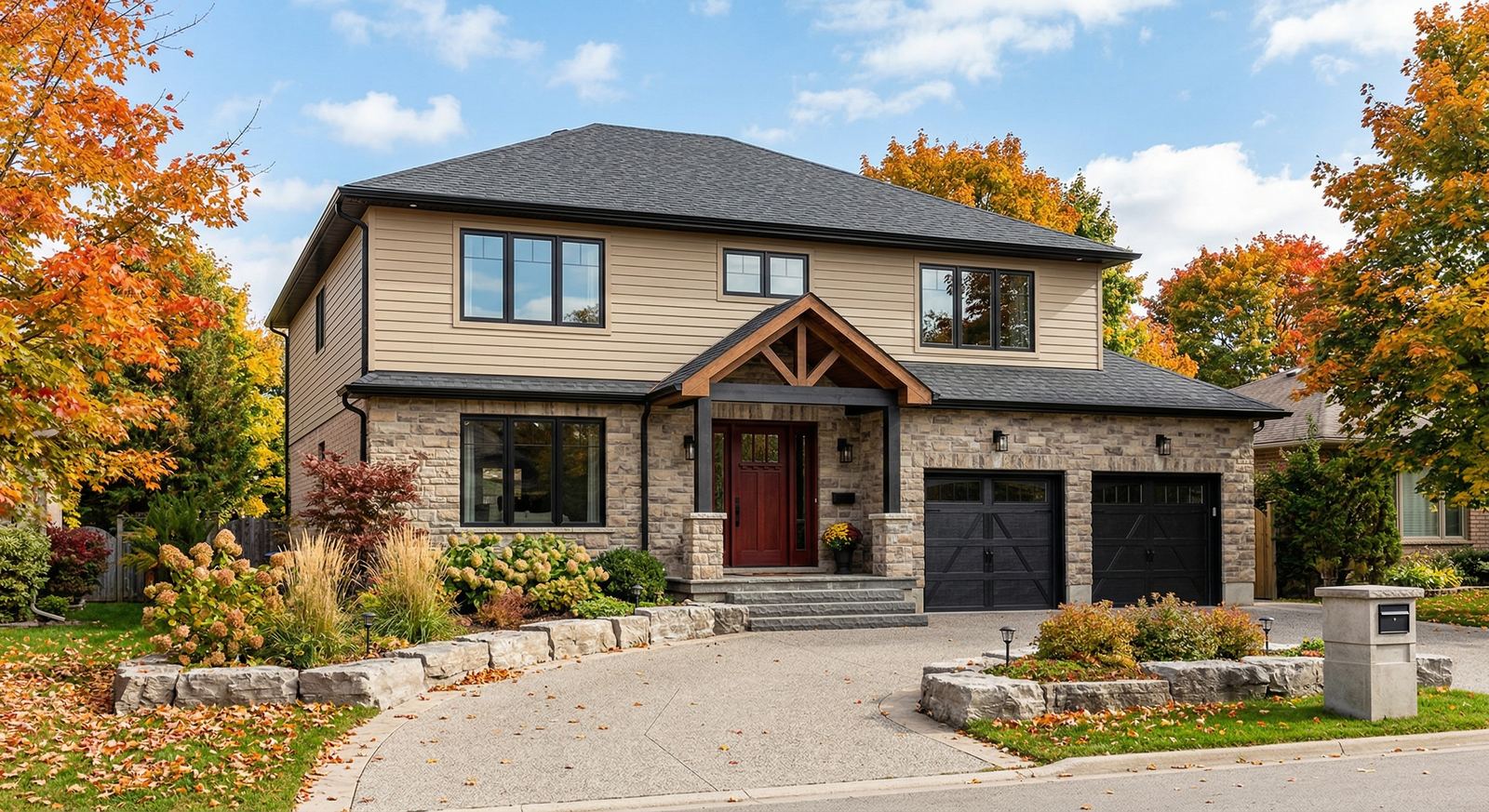 Exterior home renovation in Wasaga Beach by Mighton Construction