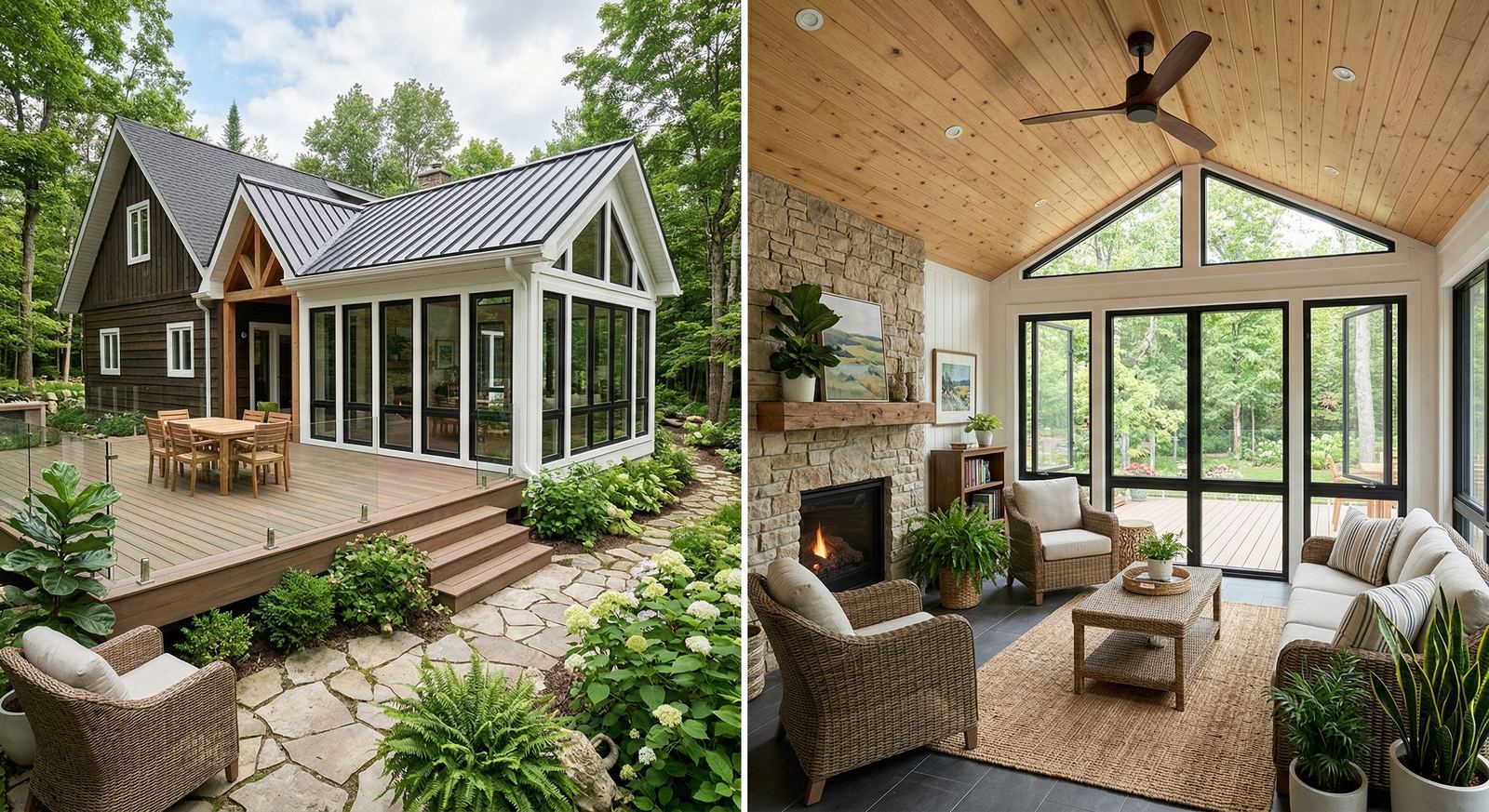 Bright four-season sunroom addition in Wasaga Beach by Mighton Construction