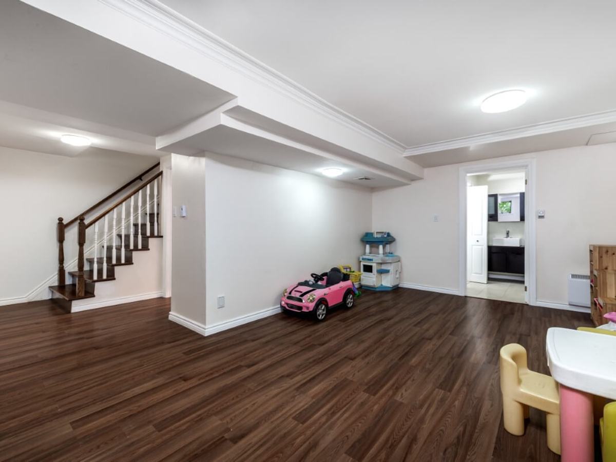 Finished basement by Mighton Construction