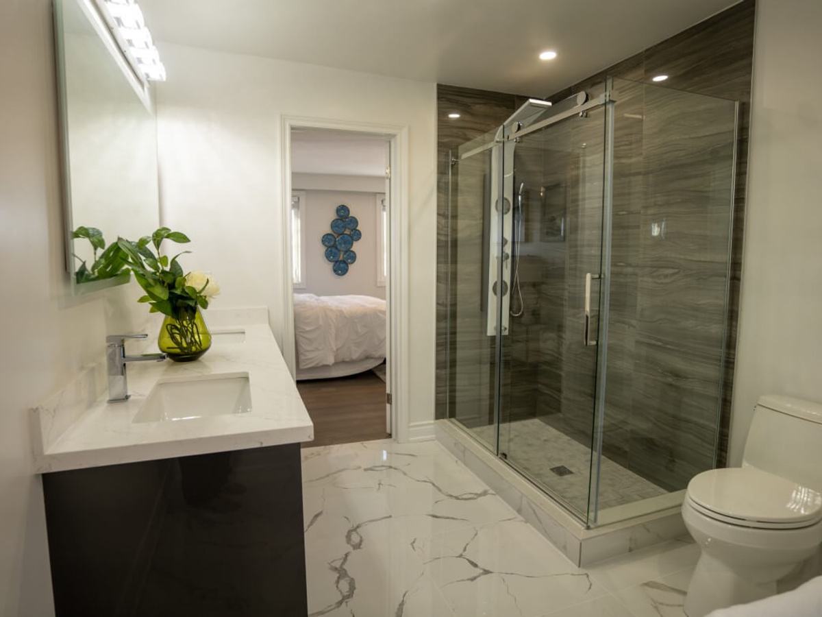 Bathroom renovation by Mighton Construction