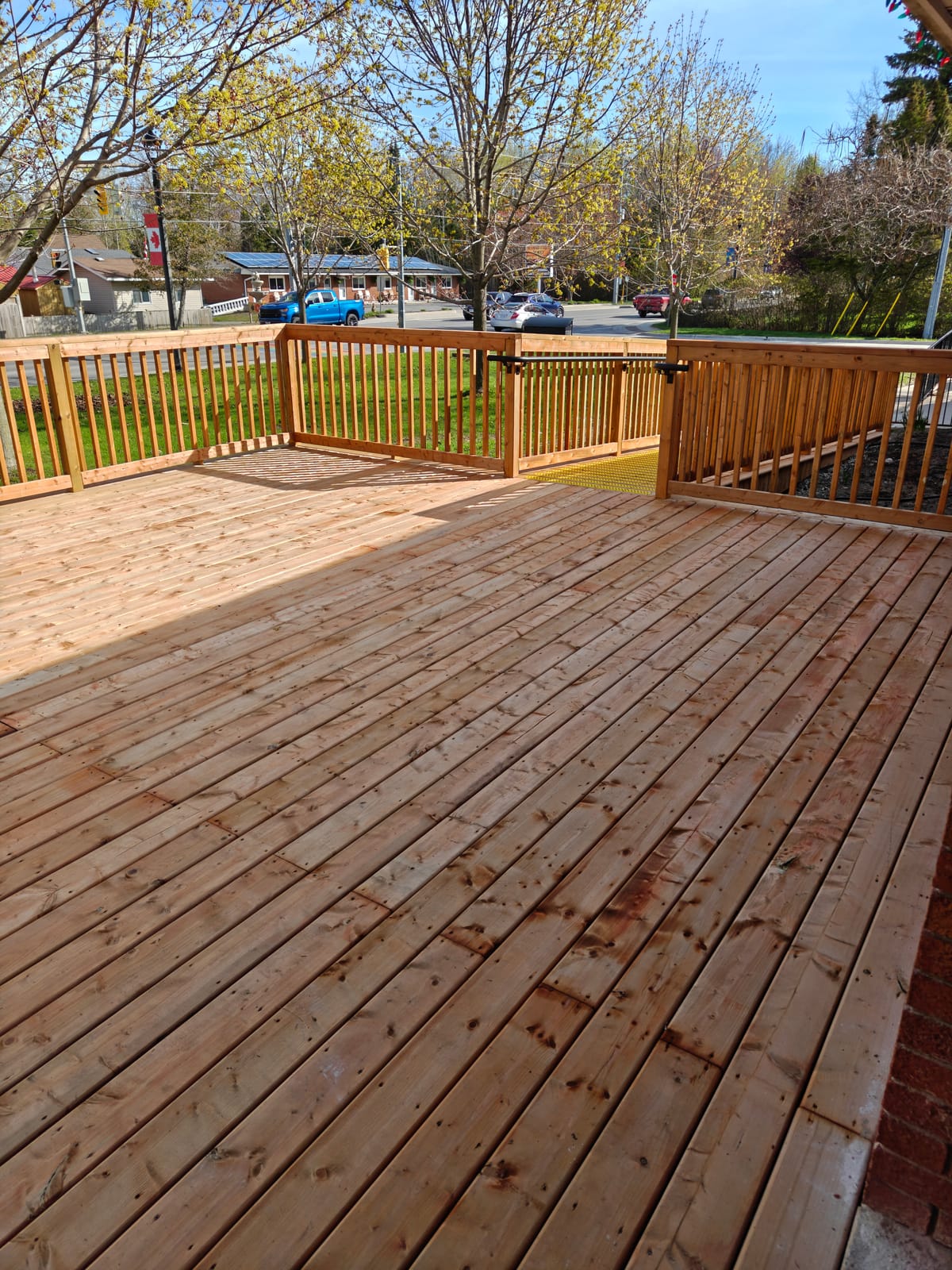 Pressure-treated deck boards and 42-inch guards at the Wasaga Beach Youth Centre